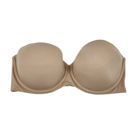 Cacique Nude Tan Strapless Full Coverage Back Closure Underwire Bra Size 40DD - Picture 1 of 4